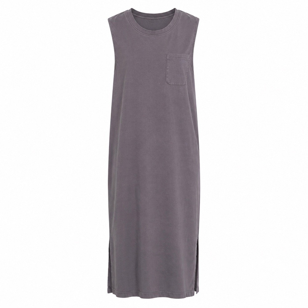 Pact Maxi Dress S Charcoal Gray Relaxed Slub Coastal Minimalist Organic Cotton